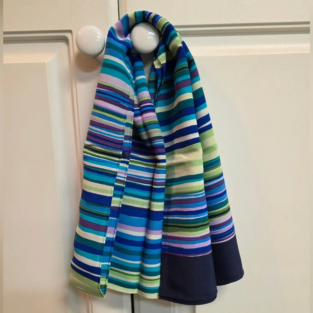 Anthropologie Mod Stripe Silk Oblong Scarf